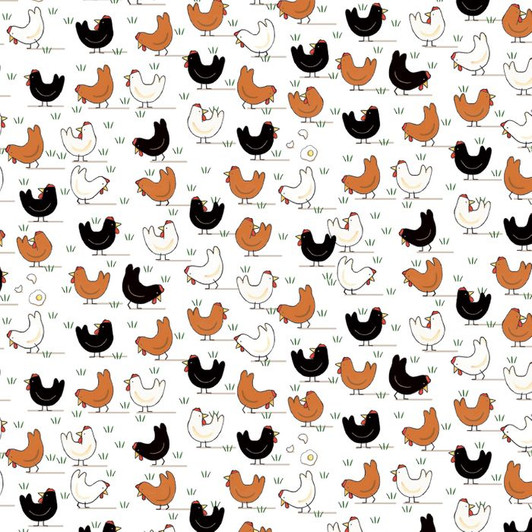 Anywhere is Paradise Free Range Chickens  DV3986 Cotton Quilting Fabric Anywhere is Paradise Free Range Chickens  DV3986 Cotton Quilting Fabric