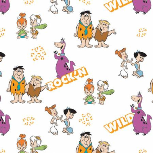 Flintstones Gang's A Rock'n Cotton Quilting Fabric Flintstones Gang's A Rock'n Cotton Quilting Fabric