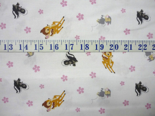 Disney Bambi Woodland Dreams Toss White Cotton Quilting Fabric 55cms Disney Bambi Woodland Dreams Toss White Cotton Quilting Fabric 55cms