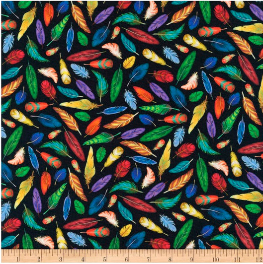 This and That V Feathers Black Cotton Quilting Fabric This and That V Feathers Black Cotton Quilting Fabric