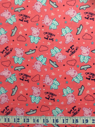 Peppa Pig Sea You In The Morning Cotton Quilting Fabric