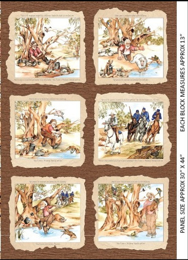 Australian Waltzing Matilda Dark Border 0207C Cotton Quilting Fabric 30"  Block Panel Australian Waltzing Matilda Dark Border 0207C Cotton Quilting Fabric 30"  Block Panel