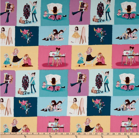 Little Sewists Stitches Sweet Dusty Rose Cotton Quilting Fabric Little Sewists Stitches Sweet Dusty Rose Cotton Quilting Fabric