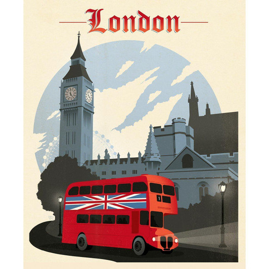 Destinations London Cotton Quilting Fabric Panel Destinations London Cotton Quilting Fabric Panel