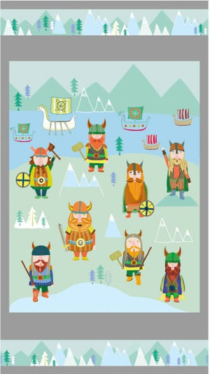 Vikings Panel Grey 28315-K Cotton quilting Fabric Panel Vikings Panel Grey 28315-K Cotton quilting Fabric Panel