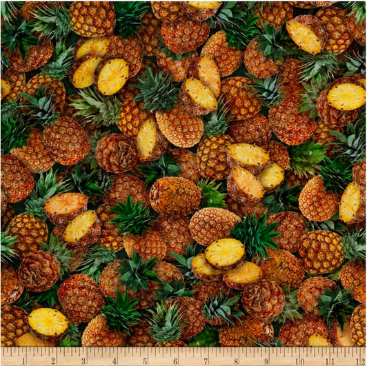 Fresh Pineapples Packed 28462-AS Cotton Quilting Fabric Fresh Pineapples Packed 28462-AS Cotton Quilting Fabric