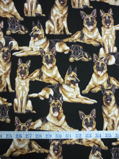 Dog Show German Shepherd Alsatian Cotton Quilting Fabric Dog Show German Shepherd Alsatian Cotton Quilting Fabric