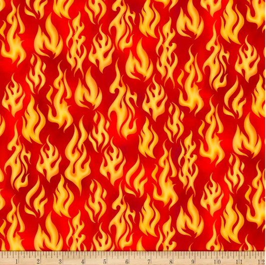 Keep On Truckin Flames Burnt Orange Cotton Quilting Fabric Keep On Truckin Flames Burnt Orange Cotton Quilting Fabric