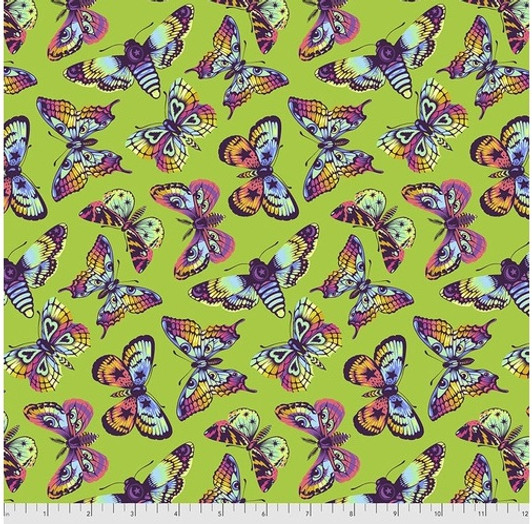 Tula Pink Daydreamer Butterfly Kisses Avocado Cotton Quilting Fabric Tula Pink Daydreamer Butterfly Kisses Avocado Cotton Quilting Fabric