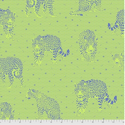 Tula Pink Daydreamer Lil Jaguars Kiwi Cotton Quilting Fabric Tula Pink Daydreamer Lil Jaguars Kiwi Cotton Quilting Fabric