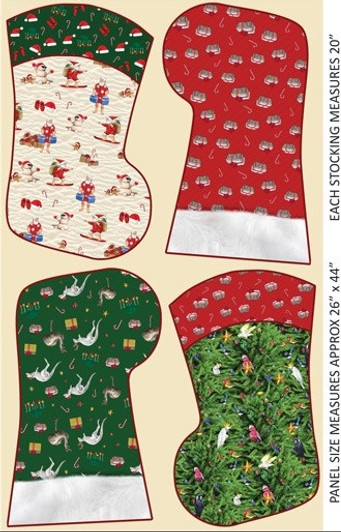 12 Days Of Christmas Downunder Australia Medium Stocking 1012D Cotton Quilting Fabric Panel 12 Days Of Christmas Downunder Australia Medium Stocking 1012D Cotton Quilting Fabric Panel