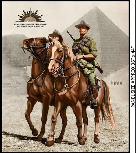 Honour the Light Horse Brigade 7117L01 Cotton Quilting Fabric Panel Honour the Light Horse Brigade 7117L01 Cotton Quilting Fabric Panel