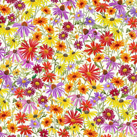 Song Birds Flowers Multi Allover SONB4322-MU Cotton Quilting Fabric Song Birds Flowers Multi Allover SONB4322-MU Cotton Quilting Fabric