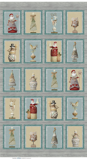 Father Christmas Rivers End Steel Multi Cotton Quilting Fabric Panel Father Christmas Rivers End Steel Multi Cotton Quilting Fabric Panel