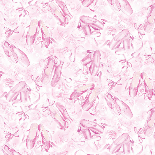 Pearl Ballet Ballet Slippers Light Pink Pearlized Cotton Quilting Fabric Pearl Ballet Ballet Slippers Light Pink Pearlized Cotton Quilting Fabric
