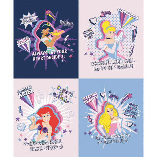 Disney Princesses Inspiring Quotes Cotton Quilting Fabric Panel Disney Princesses Inspiring Quotes Cotton Quilting Fabric Panel