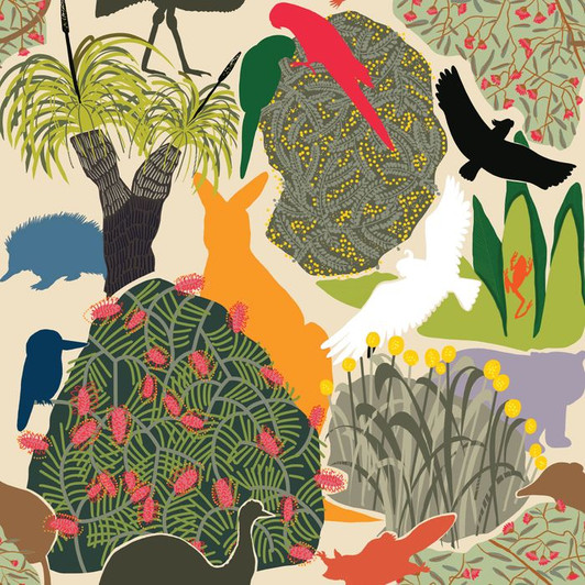 Australian Florals Birds Animals Robyn Hammond DV5212 Cotton Quilting Fabric Australian Florals Birds Animals Robyn Hammond DV5212 Cotton Quilting Fabric