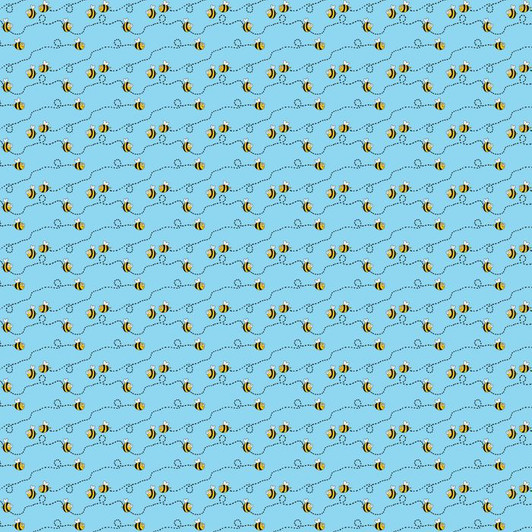 Happy Farm Bees Blue DV5082 Cotton Quilting Fabric Happy Farm Bees Blue DV5082 Cotton Quilting Fabric