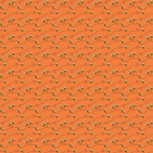 Happy Farm Bees Orange DV5083 Cotton Quilting Fabric Happy Farm Bees Orange DV5083 Cotton Quilting Fabric