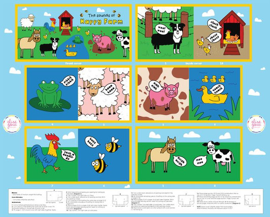 Happy Farm The Sounds Of Happy Farm Cotton Quilting Fabric Book Panel Happy Farm The Sounds Of Happy Farm Cotton Quilting Fabric Book Panel