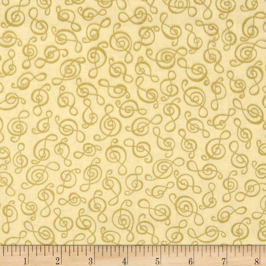 Music Treble Clef Gold Metallic Cream Background Cotton Quilting Fabric 50cms Music Treble Clef Gold Metallic Cream Background Cotton Quilting Fabric 50cms