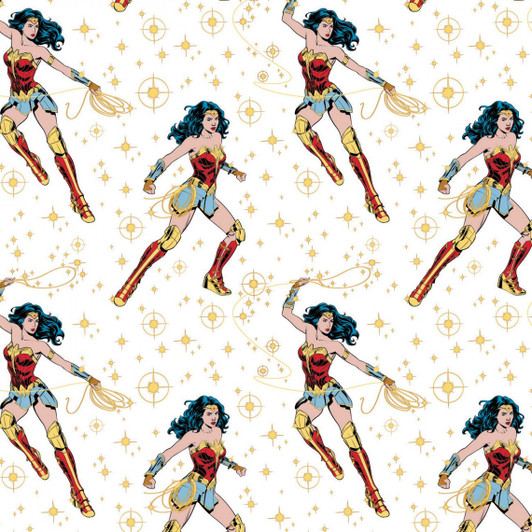 Wonder Woman 1984 Poses White Cotton Quilting Fabric Wonder Woman 1984 Poses White Cotton Quilting Fabric