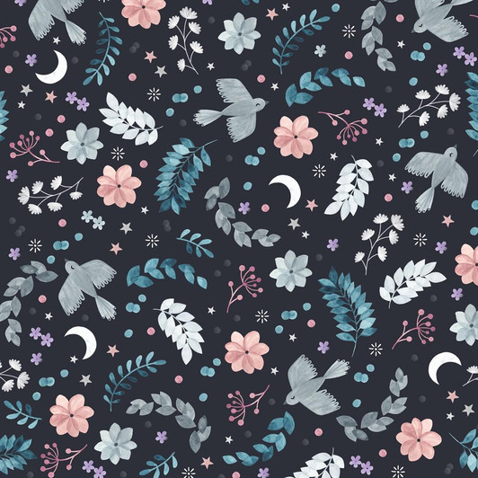 Nightfall Birds D1943 Cotton Quilting Fabric Nightfall Birds D1943 Cotton Quilting Fabric