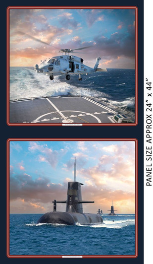 Navy Australia Naval Black Border 1088C Cotton Quilting Fabric Block Panel Navy Australia Naval Black Border 1088C Cotton Quilting Fabric Block Panel