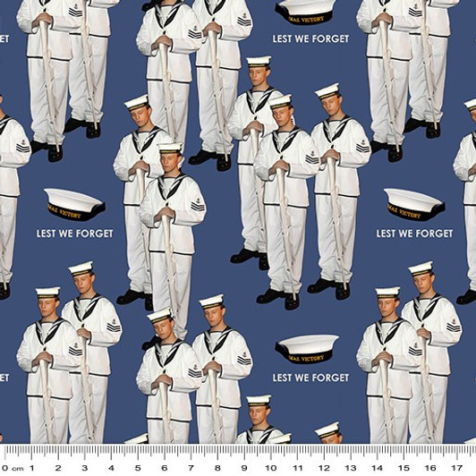 Navy Australia Uniform Blue Allover 1088T Cotton Quilting Fabric Navy Australia Uniform Blue Allover 1088T Cotton Quilting Fabric