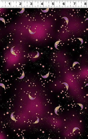 Celestial Magic Moons Black Gold Metallic Cotton Quilting Fabric Celestial Magic Moons Black Gold Metallic Cotton Quilting Fabric