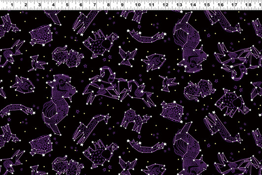 Celestial Magic Zodiacs Black Background Gold Metallic Cotton Quilting Fabric Celestial Magic Zodiacs Black Background Gold Metallic Cotton Quilting Fabric