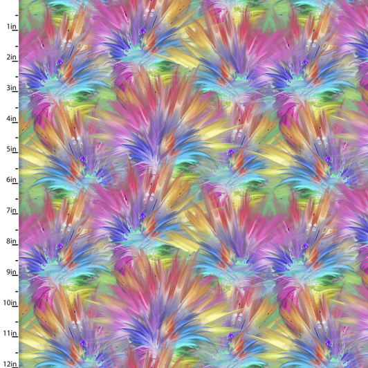 Party Animals Plumes Multi 17316-MLT Cotton Quilting Fabric Party Animals Plumes Multi 17316-MLT Cotton Quilting Fabric