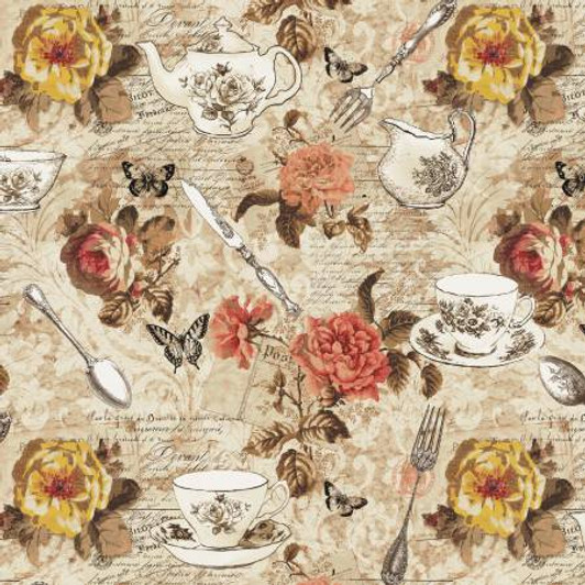 Afternoon Tea Multi High Tea Whistler Studio Cotton Quilting Fabric 1/2 YARD Afternoon Tea Multi High Tea Whistler Studio Cotton Quilting Fabric 1/2 YARD