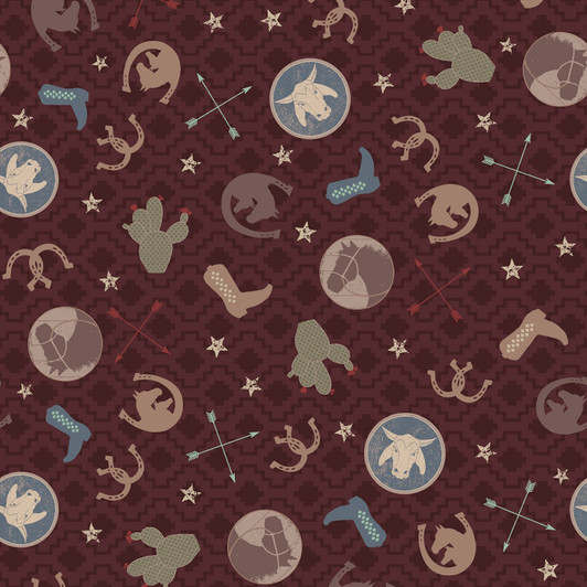 Hold Your Horses Ranch Toss Dark Brown Y3107-15 Cotton Quilting Fabric Hold Your Horses Ranch Toss Dark Brown Y3107-15 Cotton Quilting Fabric