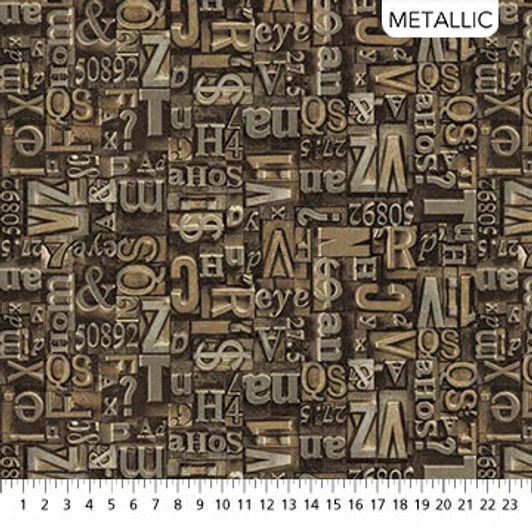 Stonehenge Heavy Metal Type Set Gold 23740M-32 Cotton Quilting Fabric Stonehenge Heavy Metal Type Set Gold 23740M-32 Cotton Quilting Fabric