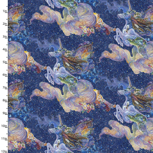 Celestial Journey Unicorns Navy 17131-NVY Cotton Quilting Fabric Celestial Journey Unicorns Navy 17131-NVY Cotton Quilting Fabric