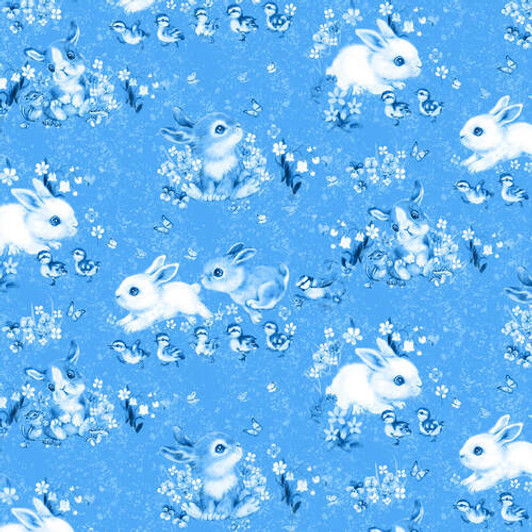 Bunny Meadows Bunny Toile De Jouy Cotton Quilting Fabric Bunny Meadows Bunny Toile De Jouy Cotton Quilting Fabric