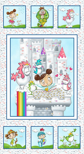 Believe in Magic Castle White Cotton Quilting Fabric Panel Believe in Magic Castle White Cotton Quilting Fabric Panel