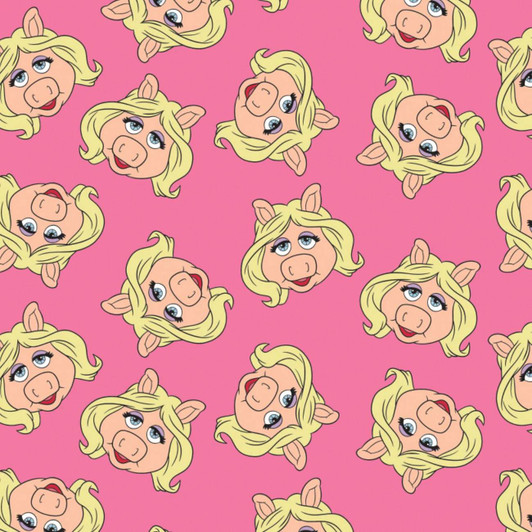 Disney Muppets Collection Miss Piggy Pink Cotton Quilting Fabric Disney Muppets Collection Miss Piggy Pink Cotton Quilting Fabric