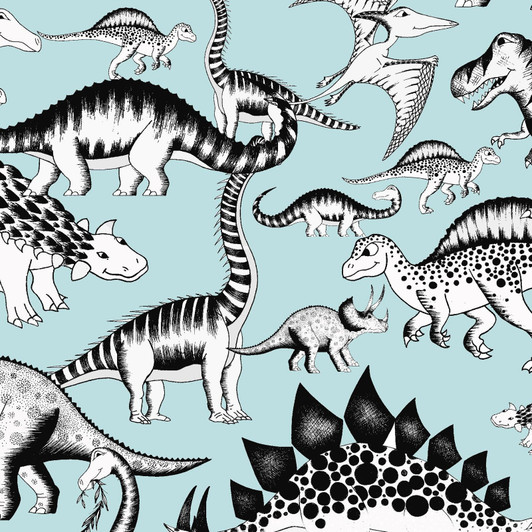Dino Raw Dinosaurs Blue DV5022 Cotton Quilting Fabric Dino Raw Dinosaurs Blue DV5022 Cotton Quilting Fabric