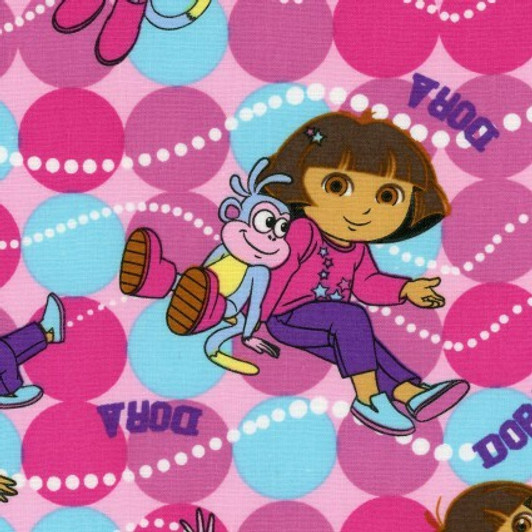 Dora the Explorer Best Friends Toss Cotton Quilting Fabric 85cms Dora the Explorer Best Friends Toss Cotton Quilting Fabric 85cms