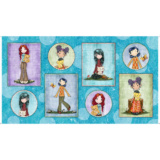 Garden Girls Girl Patches on Bubbles 28763-Q Cotton Quilting Fabric Panel Garden Girls Girl Patches on Bubbles 28763-Q Cotton Quilting Fabric Panel