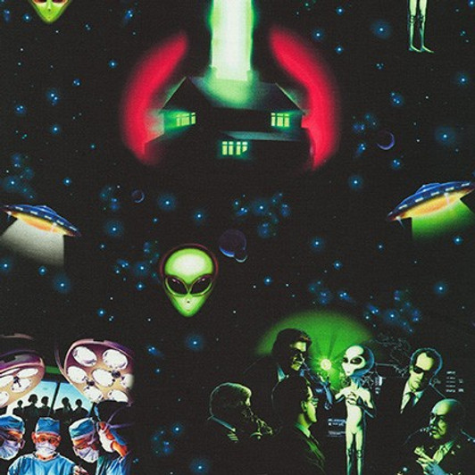 Aliens Area 51 Eerie Aliens Spaceships Cotton Quilting Fabric Aliens Area 51 Eerie Aliens Spaceships Cotton Quilting Fabric