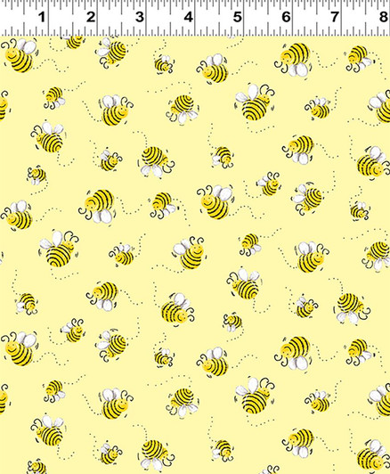 Susybee Bees Yellow Cotton Quilting Fabric Susybee Bees Yellow Cotton Quilting Fabric