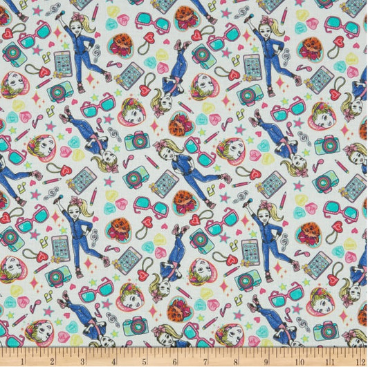 Jojo Siwa Tech Toss Multi Cotton Quilting Fabric Jojo Siwa Tech Toss Multi Cotton Quilting Fabric