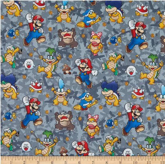 Nintendo Super Mario Multi Cotton Quilting Fabric Nintendo Super Mario Multi Cotton Quilting Fabric