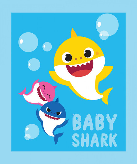 Baby Shark Family Nickelodeon Cotton Quilting Fabric Panel Baby Shark Family Nickelodeon Cotton Quilting Fabric Panel
