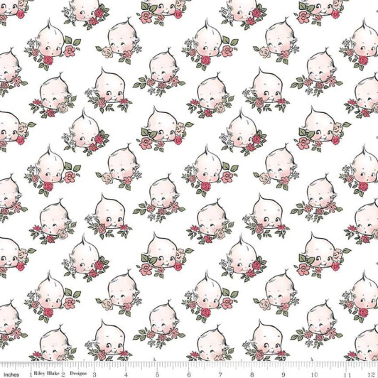 Sew Kewpie Faces Cloud Cotton Quilting Fabric Sew Kewpie Faces Cloud Cotton Quilting Fabric