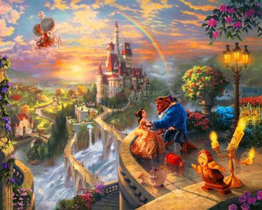 Disney Dreams Falling in Love Beauty and the Beast Cotton Quilting Fabric Panel Disney Dreams Falling in Love Beauty and the Beast Cotton Quilting Fabric Panel
