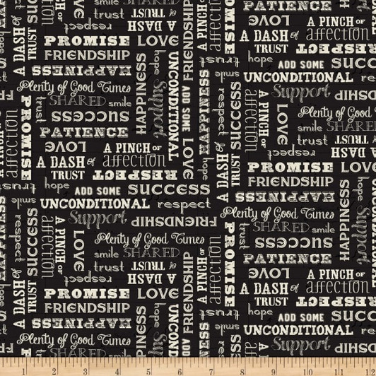 Lifes Recipes Life Words Chalkboard 52440-3 Cotton Quilting Fabric Lifes Recipes Life Words Chalkboard 52440-3 Cotton Quilting Fabric